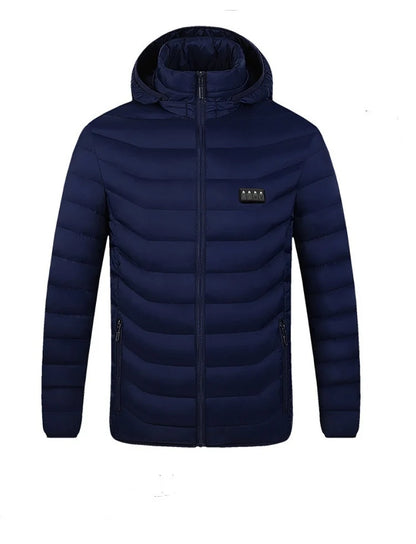Heated Jacket Quilted Hooded 21-Zone Heating Windproof Surface