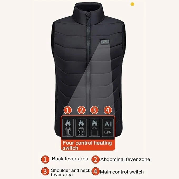 Heated Vest USB Rechargeable Multi-Zone Heating
