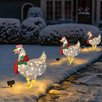 Hen Decoration Acrylic & Metal Warm LED Indoor Outdoor