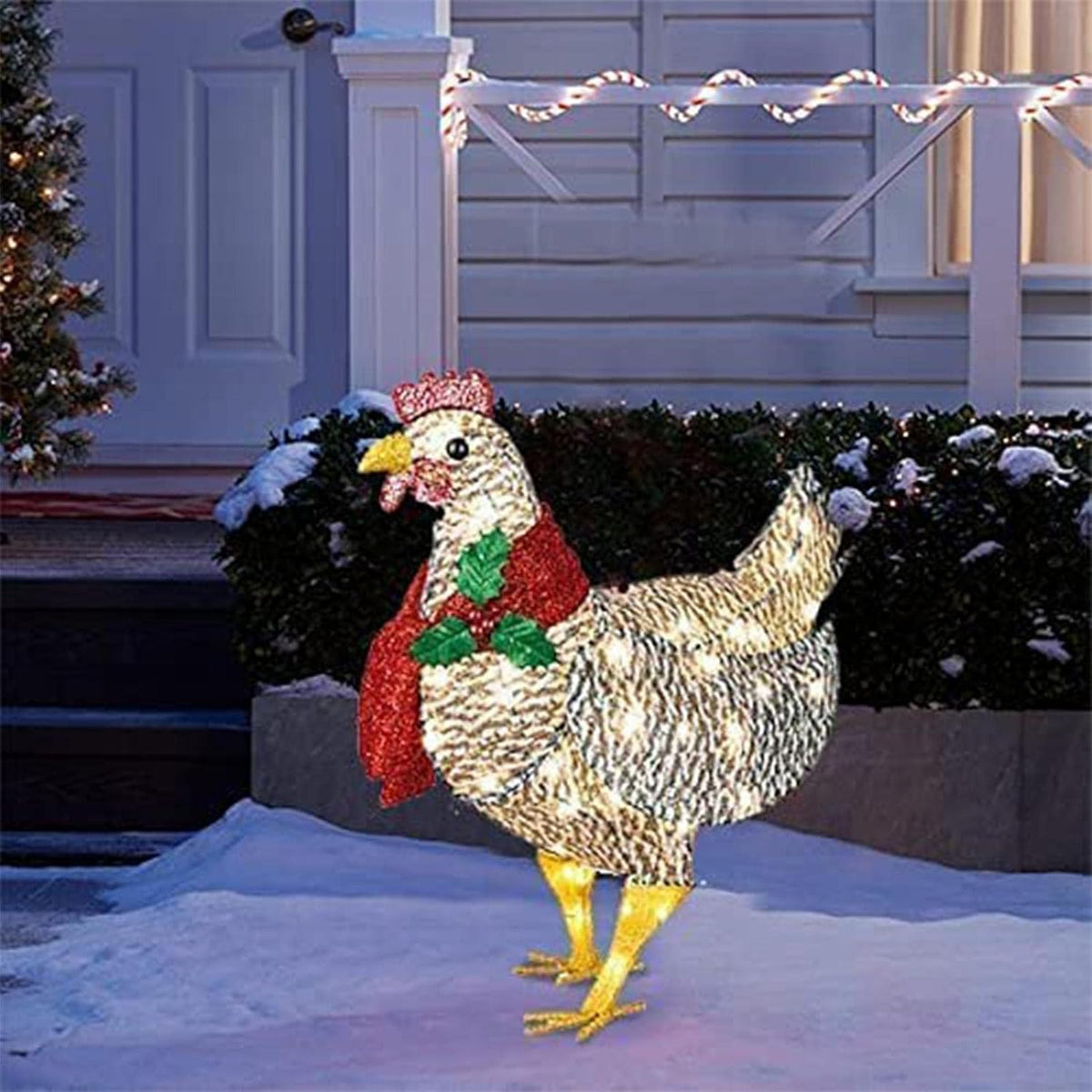 Hen Decoration Acrylic & Metal Warm LED Indoor Outdoor