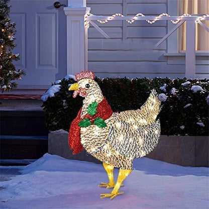 Hen Decoration Acrylic & Metal Warm LED Indoor Outdoor