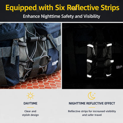 Hiking Waist Pack Dual Bottle Holders Water-Resistant Nylon Zippered Pockets