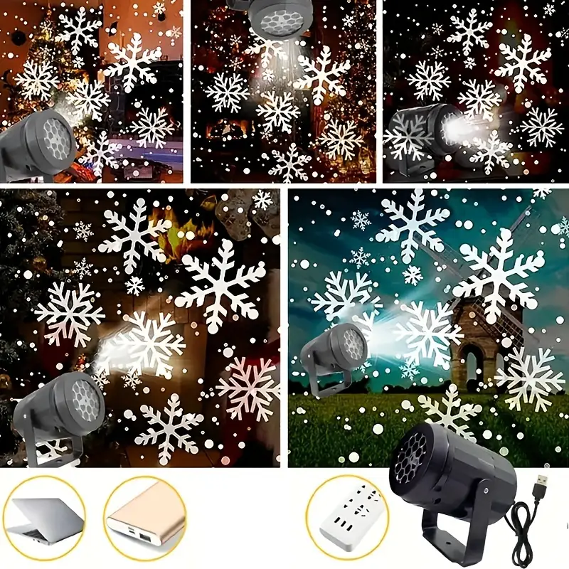Holiday Projector Moving Snowflake LED Indoor & Outdoor