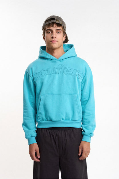Hoodie Brushed Fleece Relaxed Fit Raw-Edge Detail