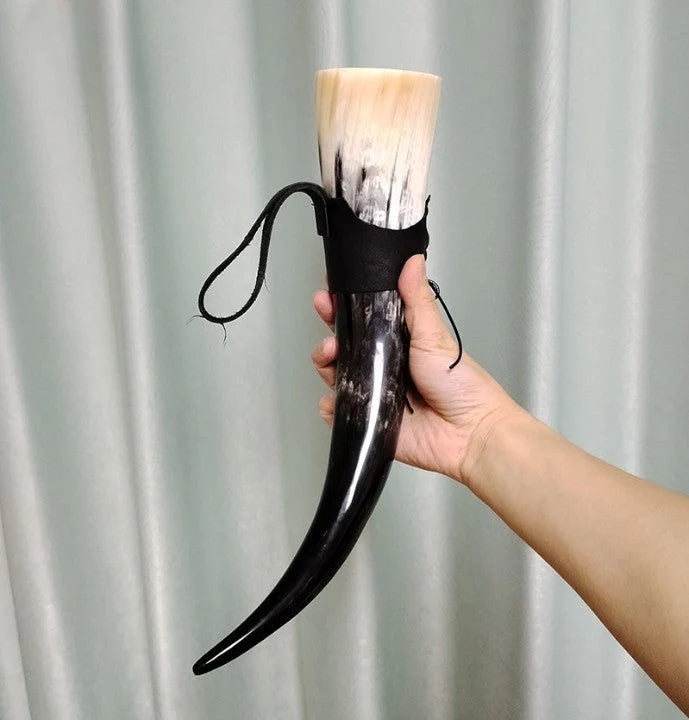Horn Mug Handcrafted Viking Style 380–400 mL