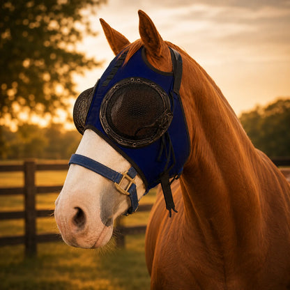Horse Blinder Hood Quarter Cup Stretch Fabric & Velcro