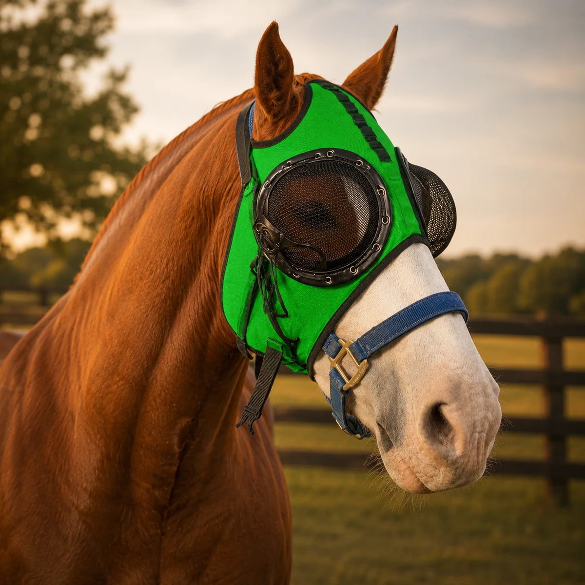 Horse Blinder Hood Quarter Cup Stretch Fabric & Velcro