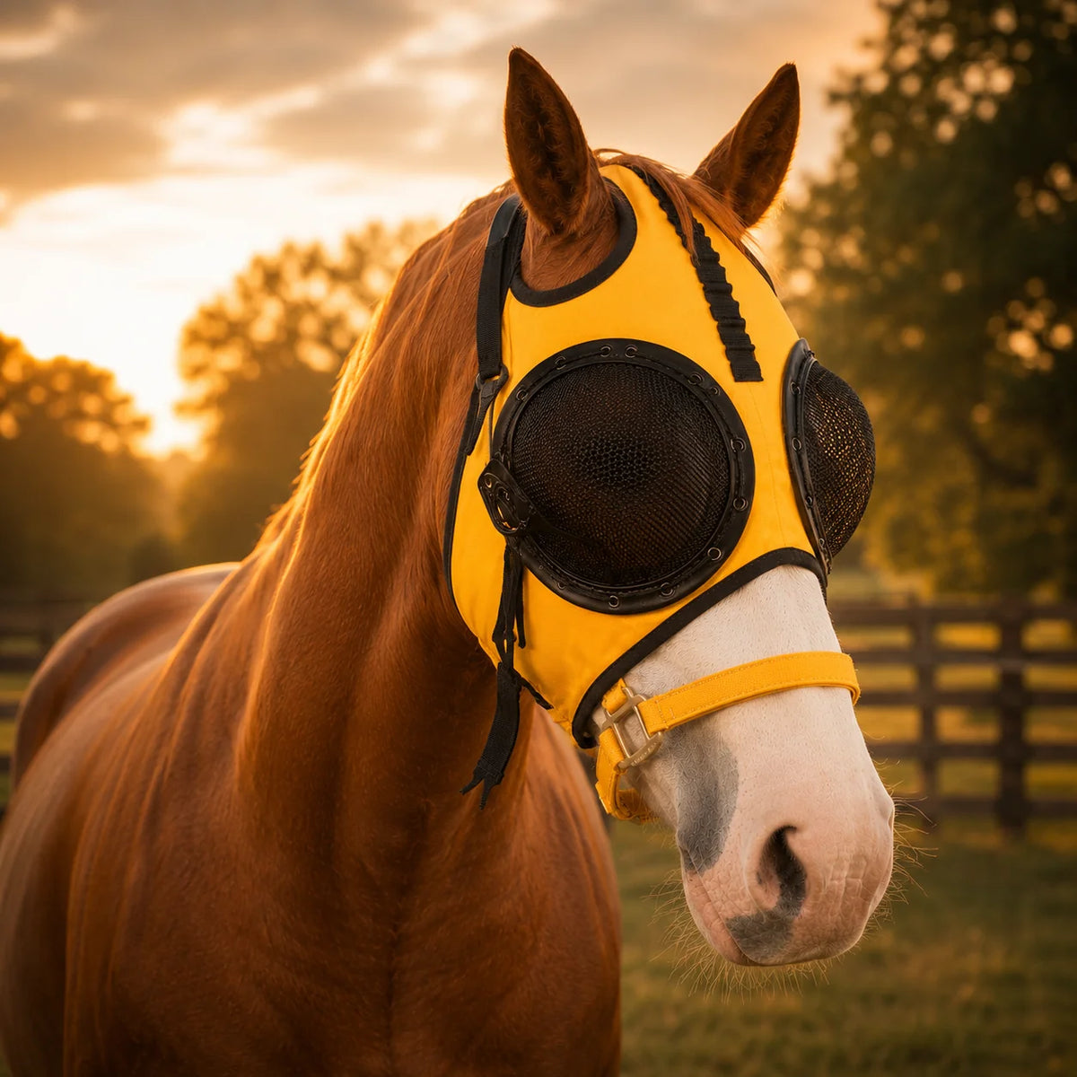 Horse Blinder Hood Quarter Cup Stretch Fabric & Velcro