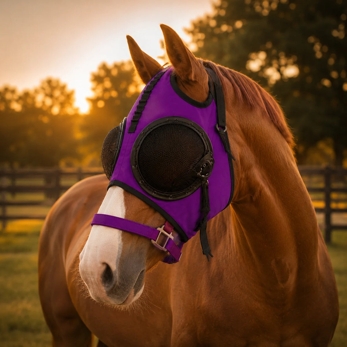 Horse Blinder Hood Quarter Cup Stretch Fabric & Velcro