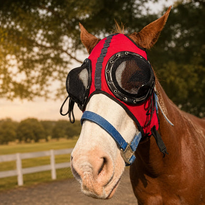 Horse Blinder Hood Quarter Cup Stretch Fabric & Velcro