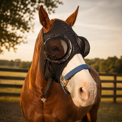 Horse Blinder Hood Quarter Cup Stretch Fabric & Velcro