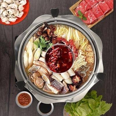 Hot Pot 360° Rotating Stainless Steel Dual-Flavor