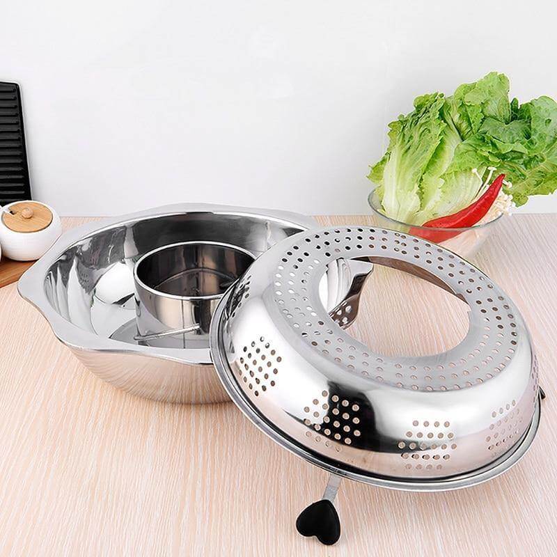 Hot Pot 360° Rotating Stainless Steel Dual-Flavor