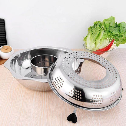 Hot Pot 360° Rotating Stainless Steel Dual-Flavor