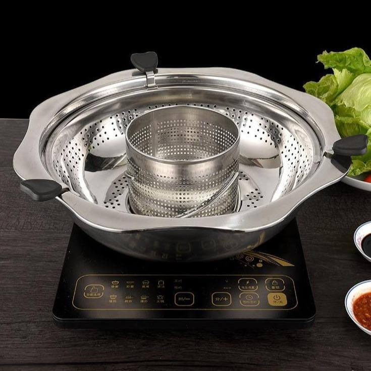 Hot Pot 360° Rotating Stainless Steel Dual-Flavor