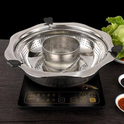 Hot Pot 360° Rotating Stainless Steel Dual-Flavor