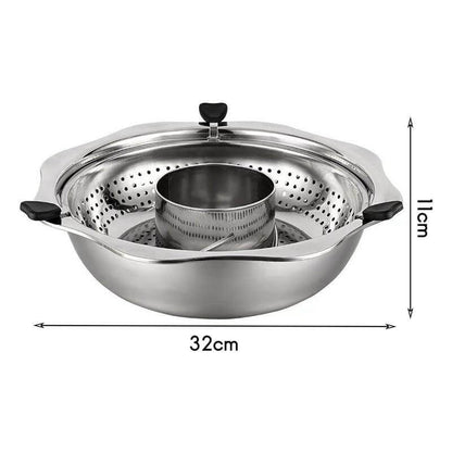 Hot Pot 360° Rotating Stainless Steel Dual-Flavor