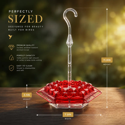 Hummingbird Feeder Ant-Proof Built-In Moat Shatterproof