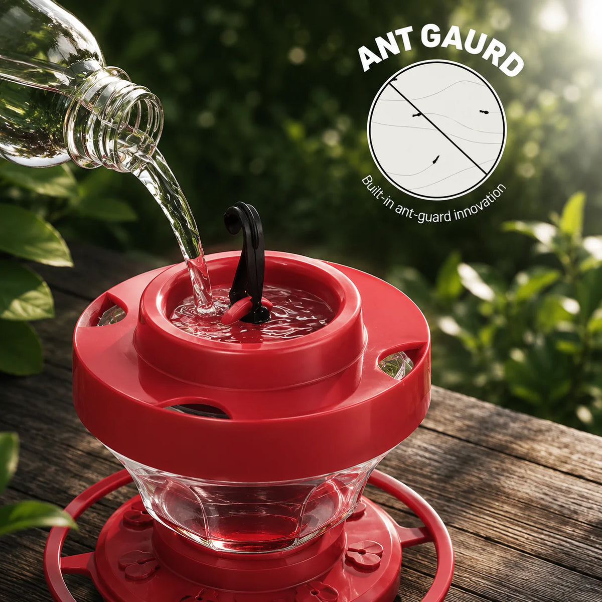 Hummingbird Feeder Bee Guard & Ant Moat Leak-Proof 16 Oz