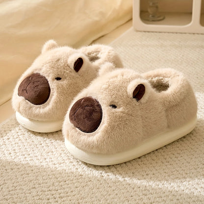 Indoor Slippers Capybara Design Plush Lining & Anti-Slip Sole