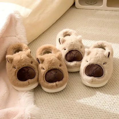 Indoor Slippers Capybara Design Plush Lining & Anti-Slip Sole
