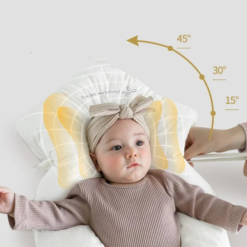 Infant Pillow Ergonomic Memory Foam Hypoallergenic Cotton Cover