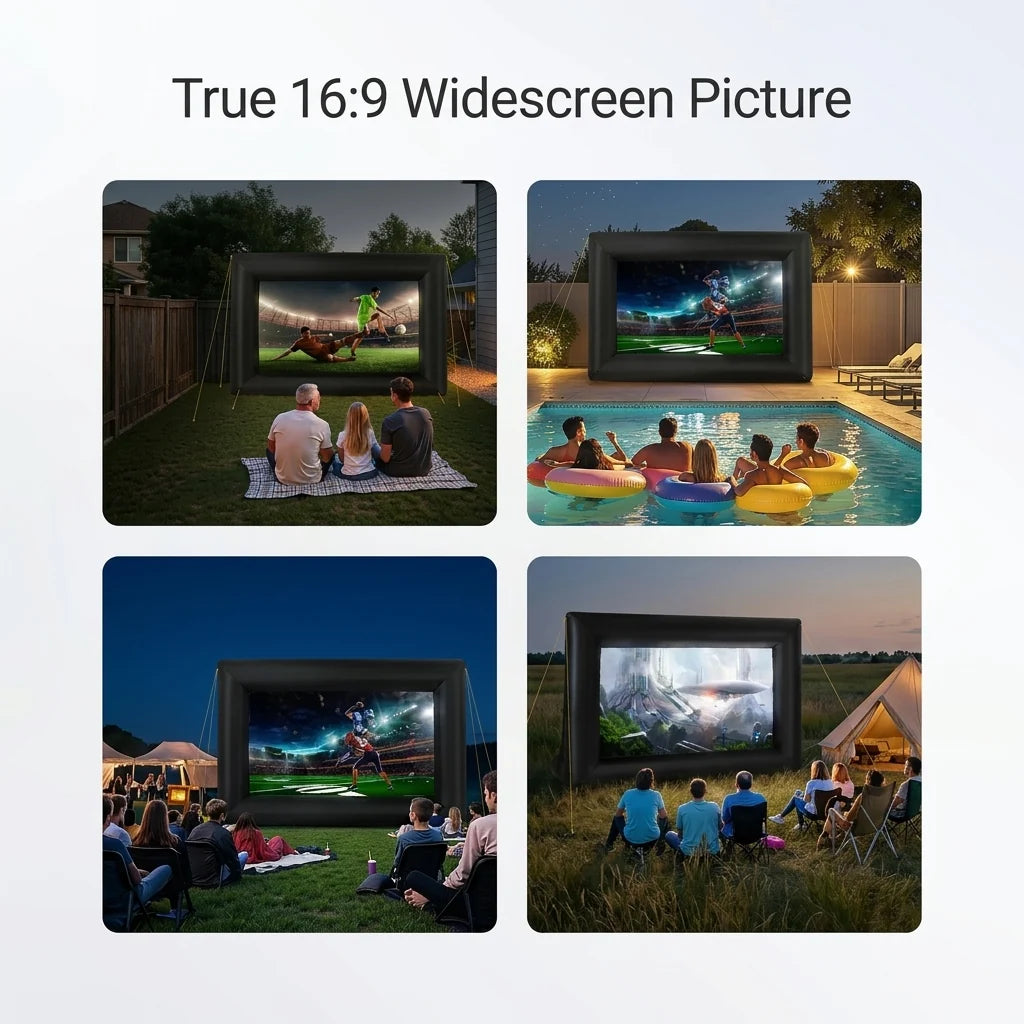 Inflatable Movie Screen Seam-Free Matte Oxford 16:9 Widescreen
