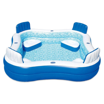 Inflatable Pool Built-In Cushioned Seats & Cup Holders