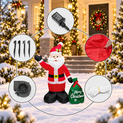 Inflatable Santa 14 Ft LED Lights Built-In Fan