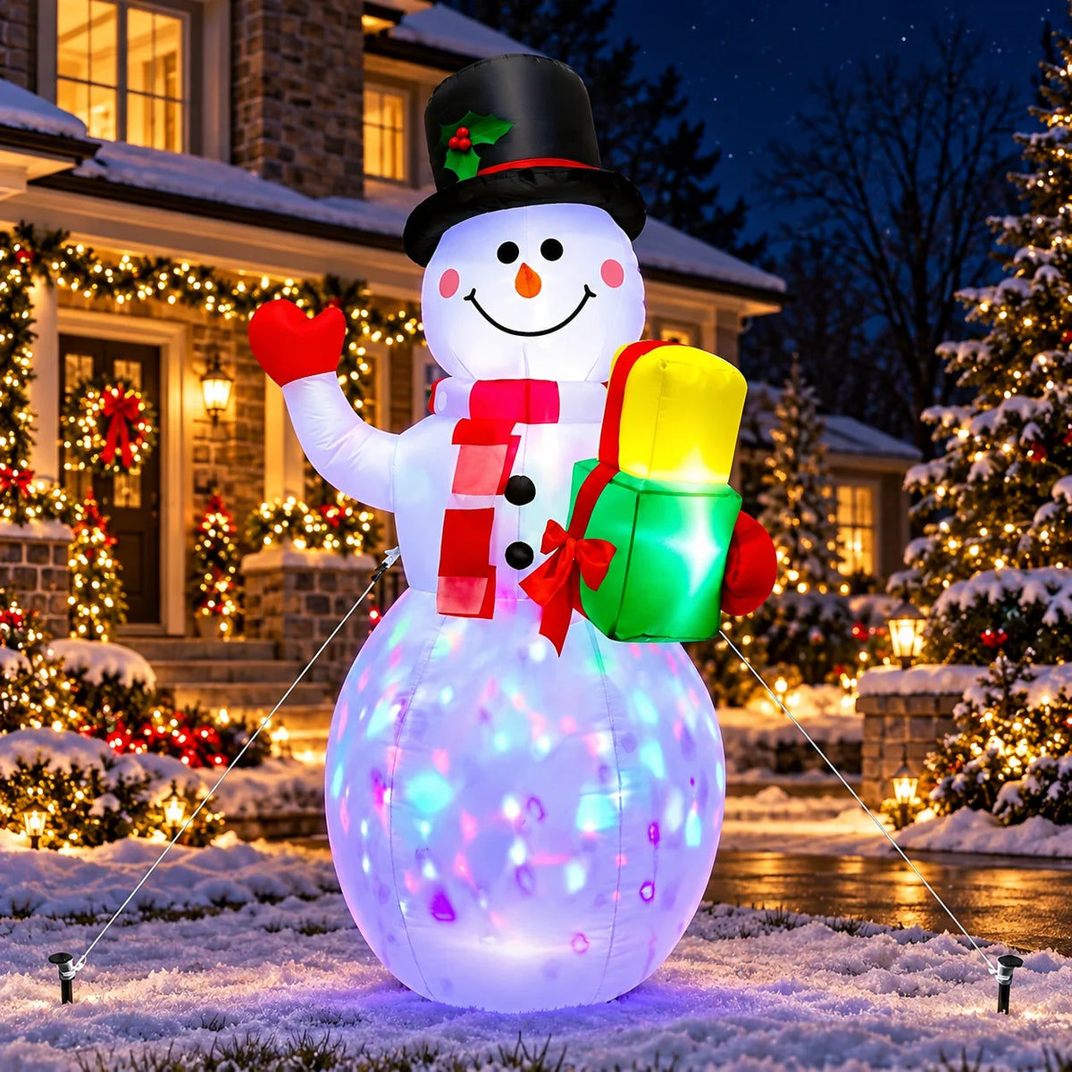 Inflatable Snowman LED Light-Up Plug-In 5 Ft