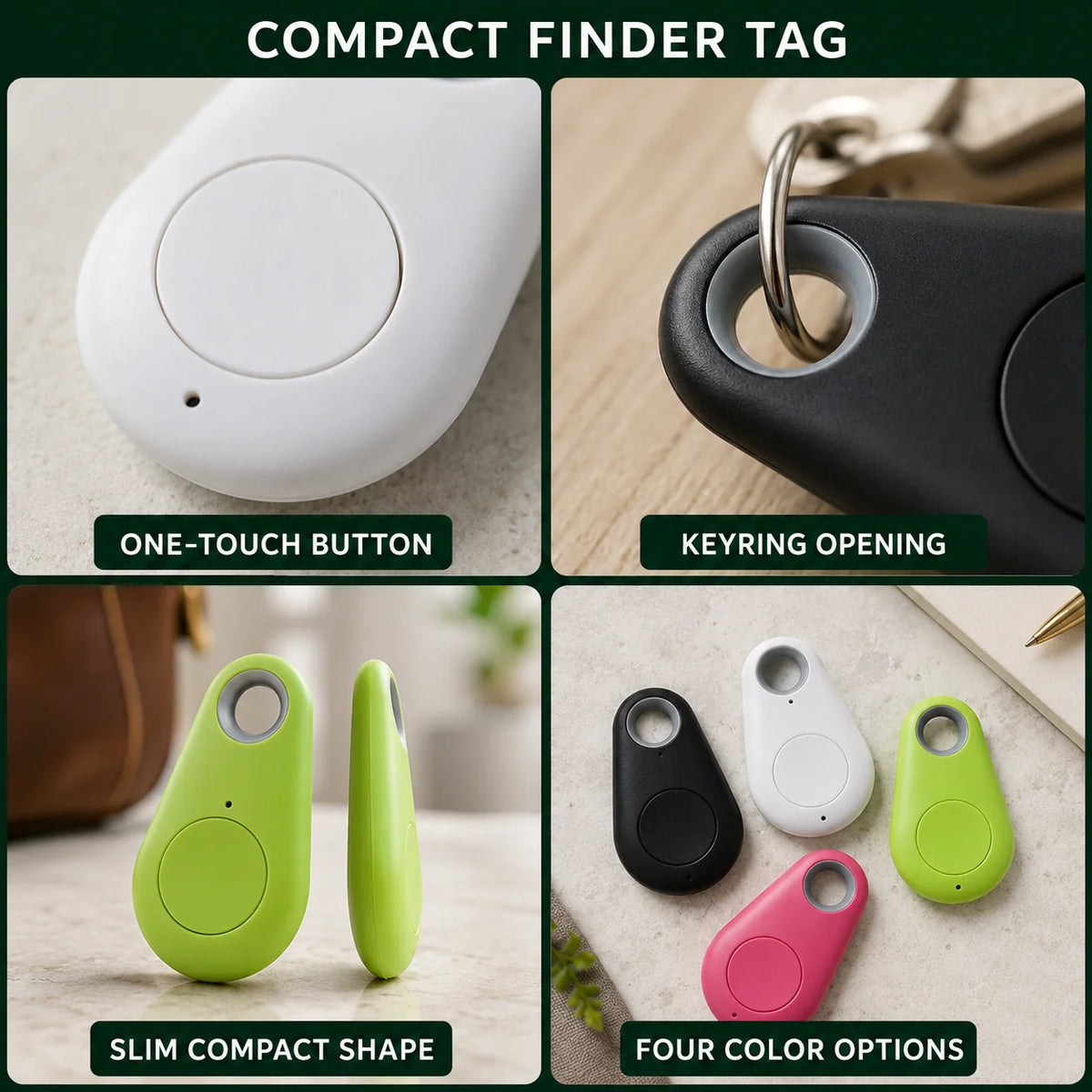 Item Finder Tag Bluetooth & App-Controlled Replaceable Battery