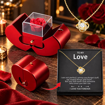 Jewelry Box Apple-Shaped Preserved Rose Matte Finish