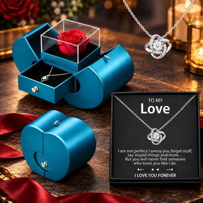 Jewelry Box Apple-Shaped Preserved Rose Matte Finish