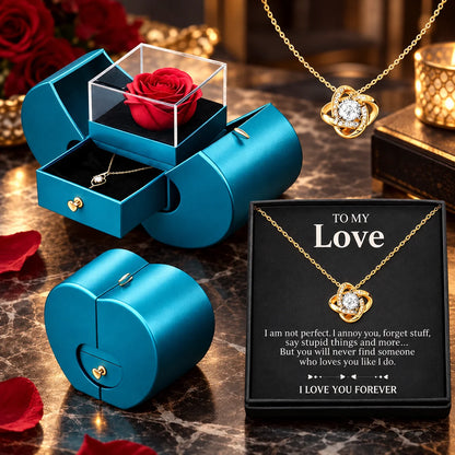 Jewelry Box Apple-Shaped Preserved Rose Matte Finish