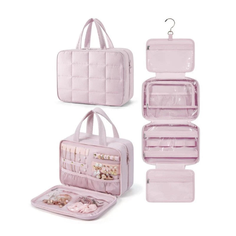 Jewelry Organizer Bag Removable Inserts & Clear Pockets