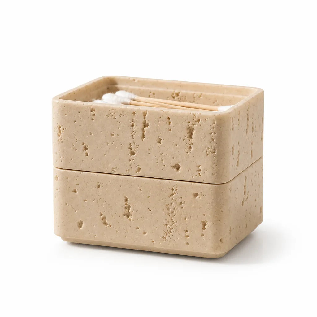 Jewelry Organizer Compact Natural Stone Glossy Finish