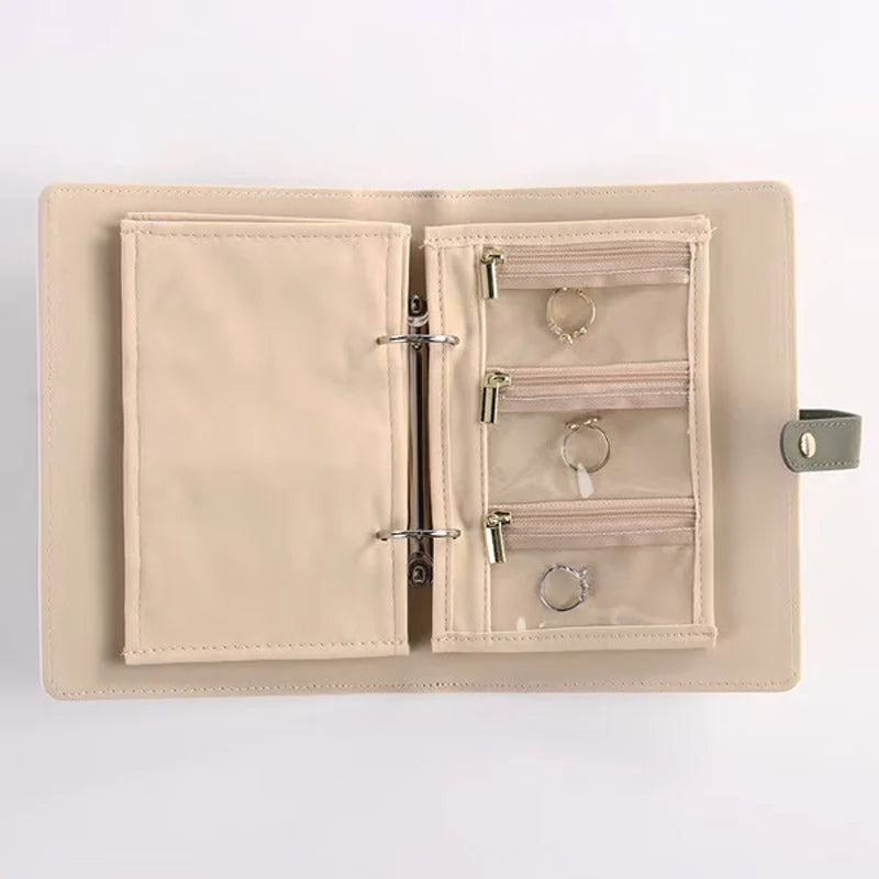 Jewelry Organizer PU Leather Multiple Compartments Travel-Friendly