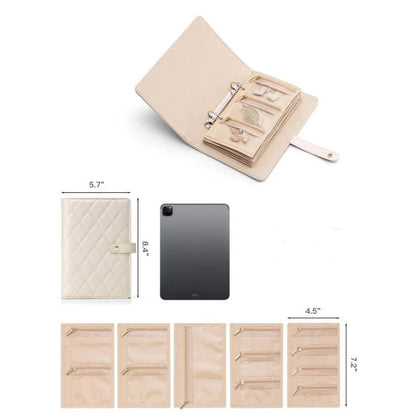 Jewelry Organizer PU Leather Multiple Compartments Travel-Friendly