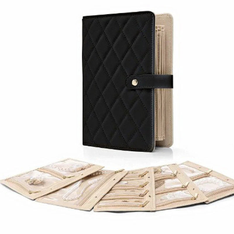 Jewelry Organizer PU Leather Multiple Compartments Travel-Friendly