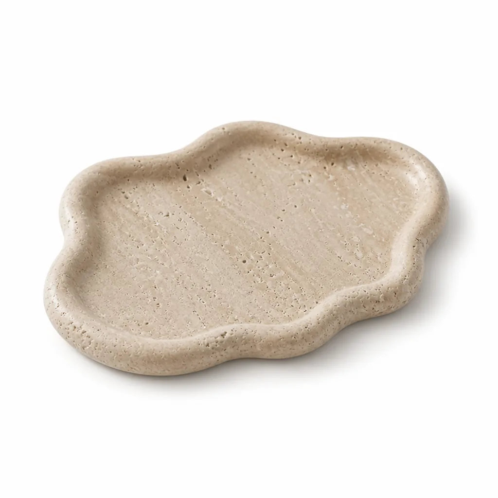 Jewelry Tray Natural Travertine Raised Edges