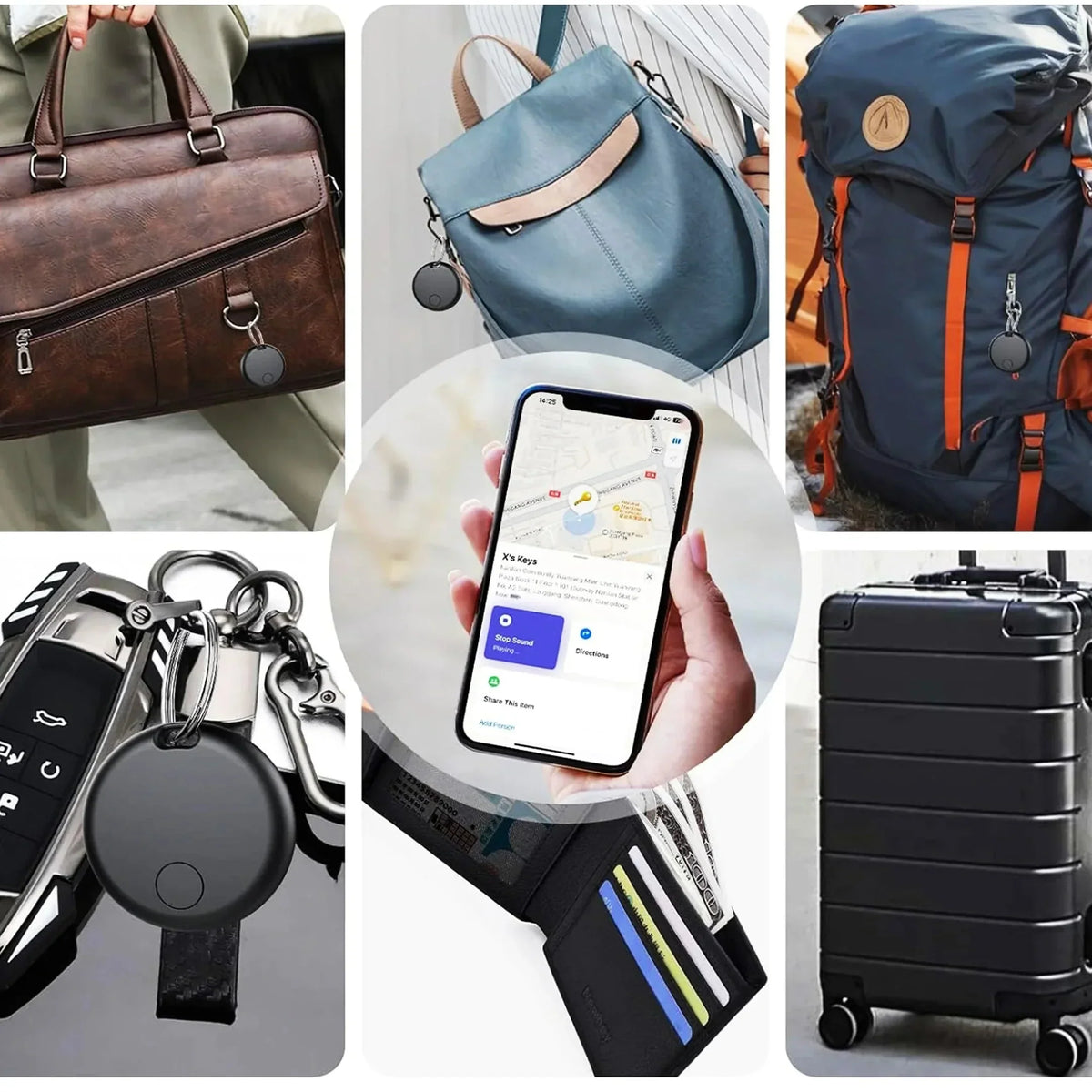 Key & Bag Tracker Bluetooth App-Controlled No Subscription