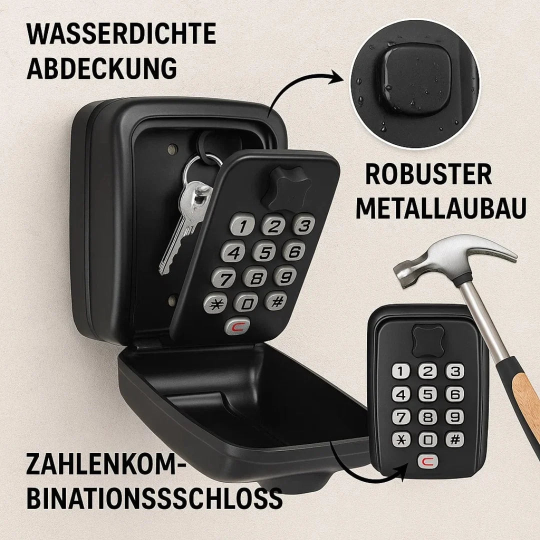 Key Safe Wall-Mount Weatherproof Zinc Adjustable Combination Lock