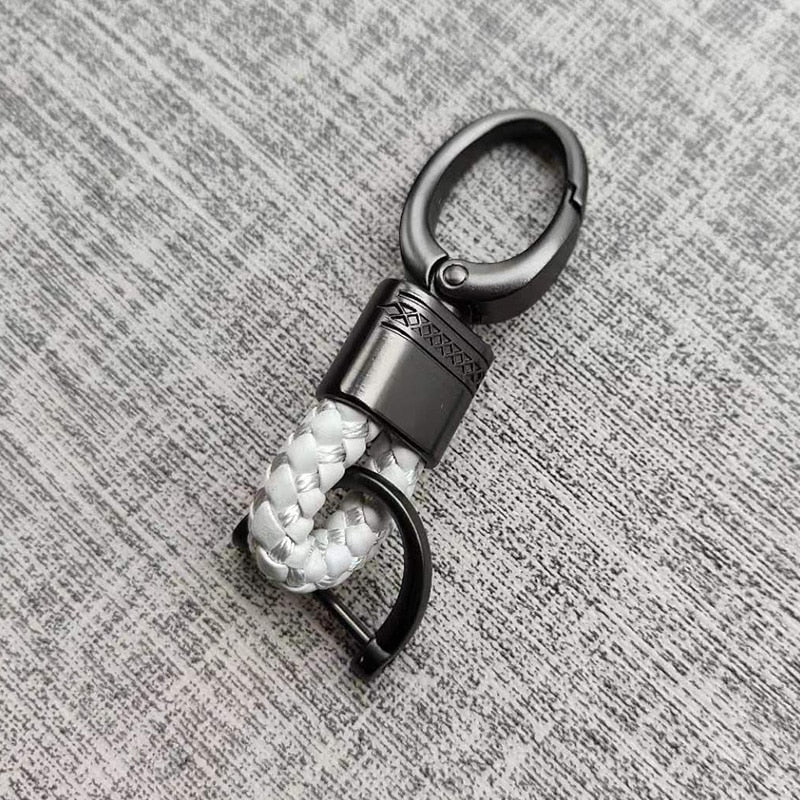 Keychain Lanyard Braided Woven Loop Metal Key Ring