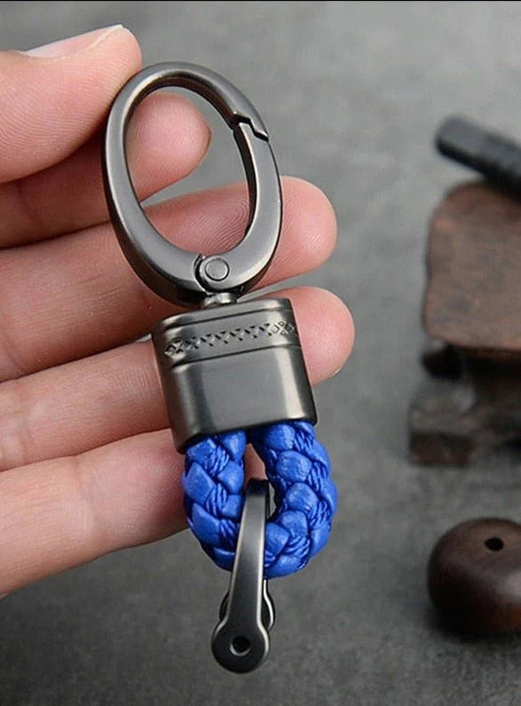 Keychain Lanyard Braided Woven Loop Metal Key Ring