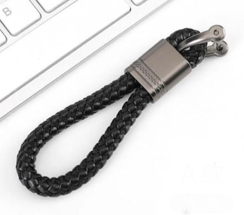 Keychain Lanyard Braided Woven Loop Metal Key Ring