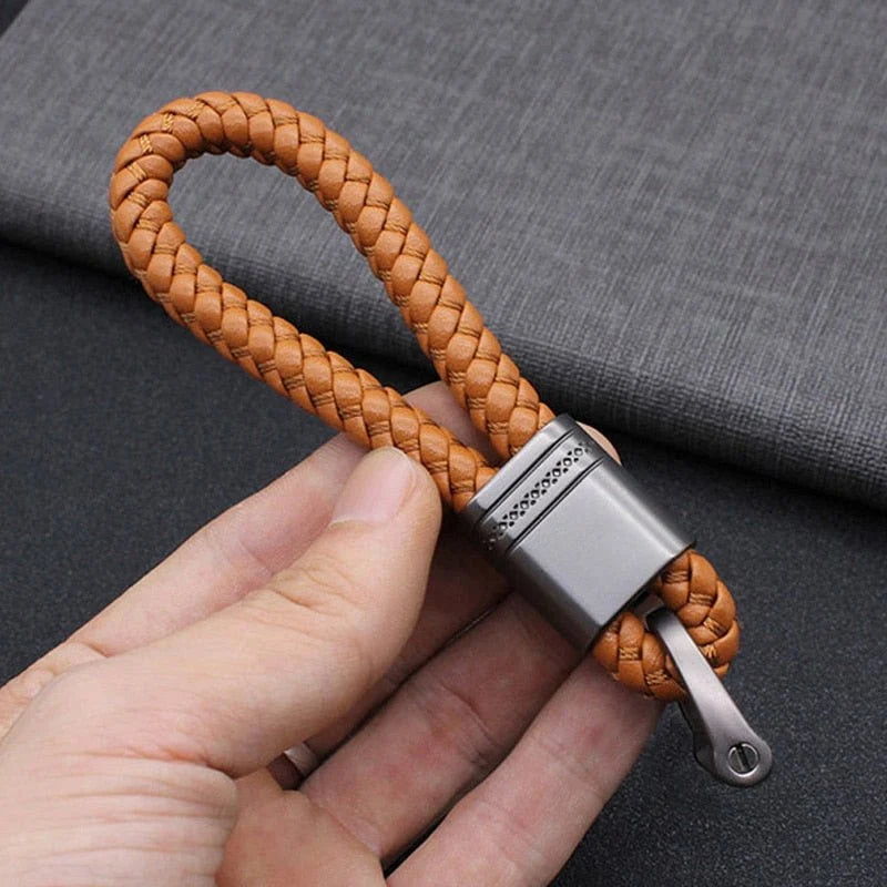 Keychain Lanyard Braided Woven Loop Metal Key Ring