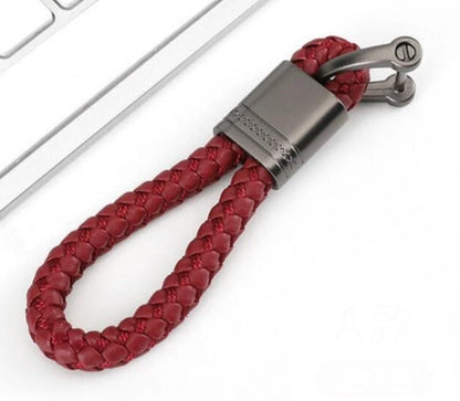 Keychain Lanyard Braided Woven Loop Metal Key Ring