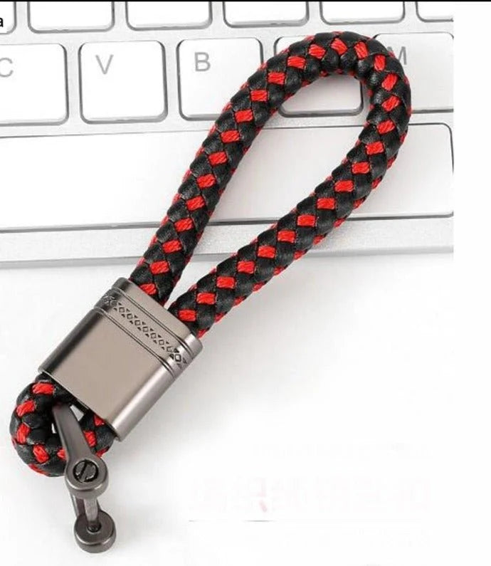Keychain Lanyard Braided Woven Loop Metal Key Ring