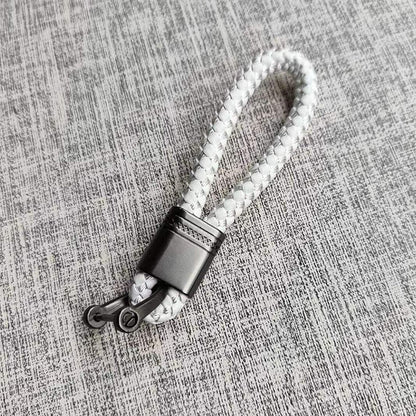 Keychain Lanyard Braided Woven Loop Metal Key Ring