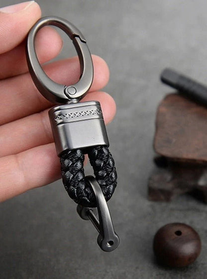 Keychain Lanyard Braided Woven Loop Metal Key Ring